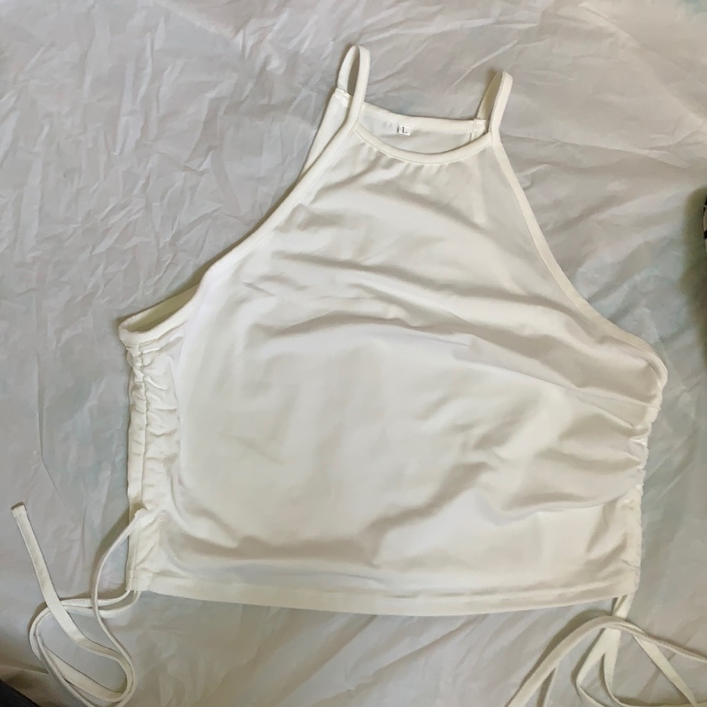 Shein halter top white large NWOT